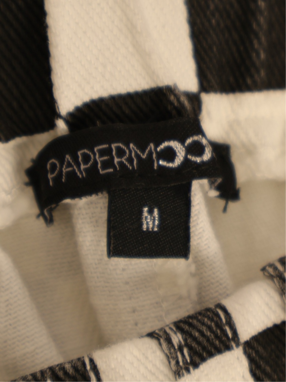 Papermoon Women’s Checkerboard Denim Shorts Medium Black White High Rise Y2K - Picture 6 of 8